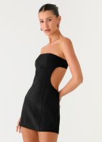 Antalya Strapless Mini Dress - Black - 图片 5