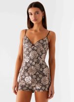 Apolina Sequin Mini Shorts - Chocolate - 图片 2