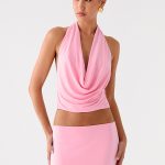 Ashi Cowl Top - Pink