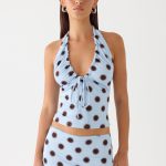 Ask You Twice Top - Blue Mocha Dot