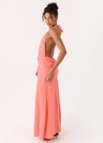 Attina Halter Maxi Dress - Coral - 图片 6