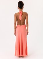 Attina Halter Maxi Dress - Coral - 图片 5