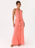 Attina Halter Maxi Dress - Coral - 图片 9