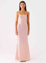 Attitude Knit Sequin Maxi Dress - Iridescent Pink - 图片 4