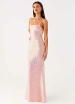 Attitude Knit Sequin Maxi Dress - Iridescent Pink - 图片 6