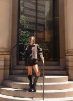 Austina Faux Suede Boxy Jacket - Chocolate - 图片 4