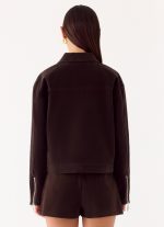 Austina Faux Suede Boxy Jacket - Chocolate - 图片 8