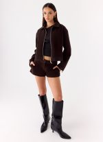 Austina Faux Suede Boxy Jacket - Chocolate - 图片 9