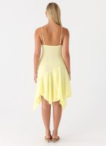 Aysha Beaded Flower Midi Dress - Yellow - 图片 3