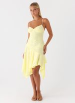 Aysha Beaded Flower Midi Dress - Yellow - 图片 4