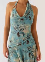 Bad Alive Halter Hanky Mini Dress - Aqua Blur - 图片 6