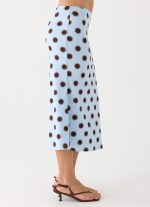 Bahama Low Rise Midi Skirt - Blue Mocha Dot - 图片 5