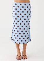 Bahama Low Rise Midi Skirt - Blue Mocha Dot - 图片 3