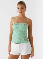 Be Alright Beaded Top - Turquoise - 图片 5