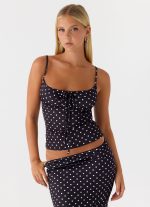 Bending My Rules Top - Black Polkadot