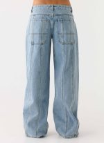 Johnny Low Rise Wide Leg Denim Jeans - Light Blue Wash - 图片 4