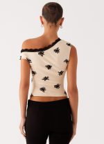 Blind Faith Flock One Shoulder Top - Cream - 图片 4