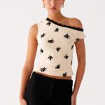 Blind Faith Flock One Shoulder Top - Cream