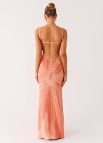 Bliss View Knit Maxi Dress - Peach - 图片 4