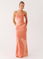 Bliss View Knit Maxi Dress - Peach