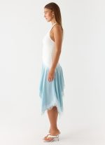 Brionee Midi Dress - Pale Blue & White - 图片 4