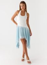 Brionee Midi Dress - Pale Blue & White - 图片 6