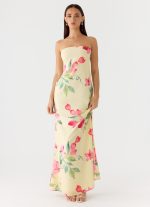 Bronte Strapless Maxi Dress - Lemon Soleil - 图片 4