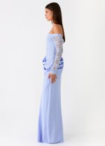 Burke Off Shoulder Maxi Dress - Blue - 图片 3