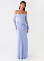 Burke Off Shoulder Maxi Dress - Blue - 图片 6