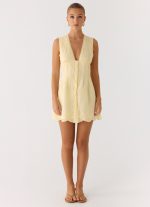 Burning Bright Mini Dress - Butter Yellow