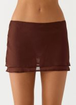 Caleb Mini Skirt - Chocolate - 图片 5