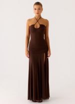Callie Ruched Maxi Dress - Chocolate - 图片 3