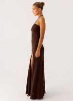 Callie Ruched Maxi Dress - Chocolate - 图片 2