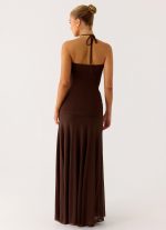 Callie Ruched Maxi Dress - Chocolate - 图片 4