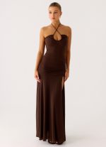 Callie Ruched Maxi Dress - Chocolate - 图片 5