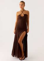 Callie Ruched Maxi Dress - Chocolate - 图片 6