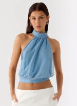 Cantrall Halter Top - Blue - 图片 5
