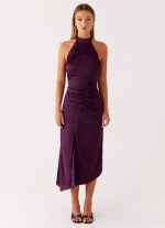 Casta Halterneck Midi Dress - Plum - 图片 2