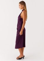 Casta Halterneck Midi Dress - Plum - 图片 3