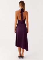 Casta Halterneck Midi Dress - Plum - 图片 4