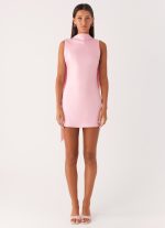 Cerina High Neck Mini Dress - Pink - 图片 2