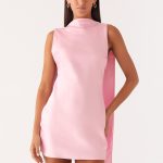 Cerina High Neck Mini Dress - Pink