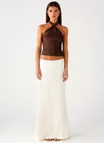 Chandra Maxi Skirt - Ivory - 图片 2