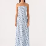 Chaniva Maxi Dress - Blue Mocha Dot