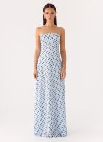 Chaniva Maxi Dress - Blue Mocha Dot