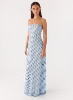 Chaniva Maxi Dress - Blue Mocha Dot - 图片 5