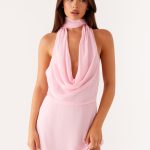 Chantal Backless Scarf Mini Dress - Pink