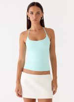 Chauncey Halter Top - Aqua