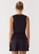 Cherry Sky Mini Dress - Black - 图片 4