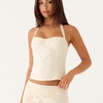 Cheryl Bustier Halter Top - Ivory